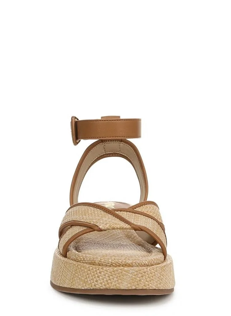Sam Edelman BEIGE Nylie Platform Ankle Strap Sandal for Women | Best Price UAE
